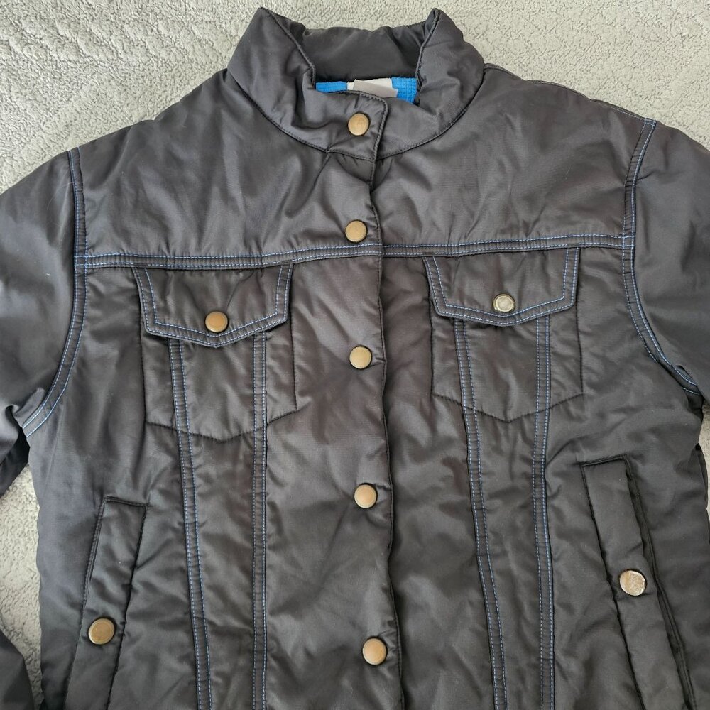Vintage Nike Cropped Button Trucker Puffer Jacket gray tag Boys Size 8-10